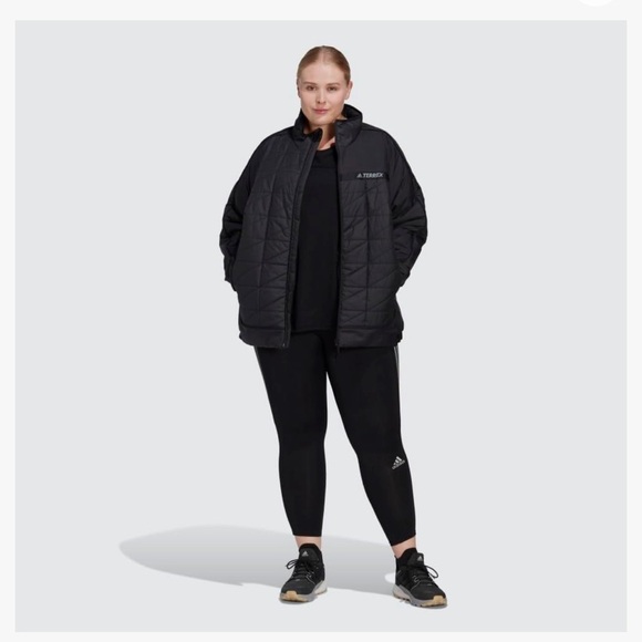 ADIDAS TERREX BLACK SYNTHETIC INSULATED PACKABLE LIGHT WEIGHT JACKET SIZE 4X - Picture 1 of 16